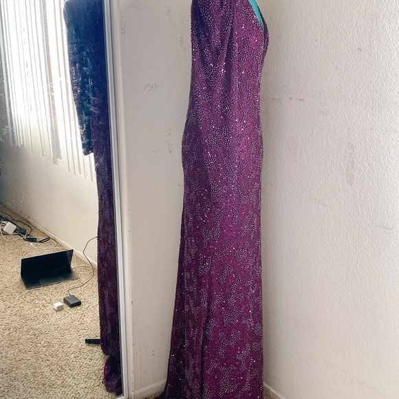 MAC DUGGAL PURPLE BERRY GRAPE 5177 PEARL GRAPE FORMAL BODY SHAPE DRESS SZ 6 - Picture 8 of 8